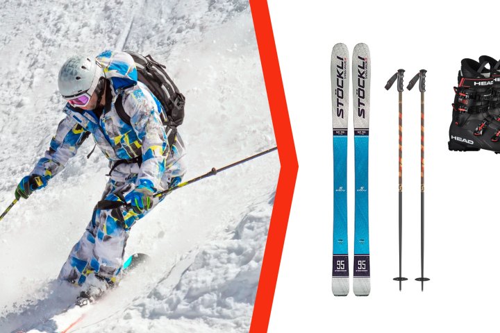 a person skiing in the snow
