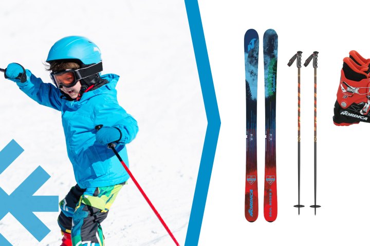 a person skiing down a snowy hill