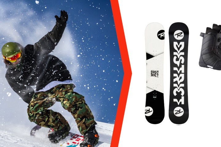 a snow boarder is in the air