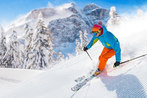 a man skiing down a mountain