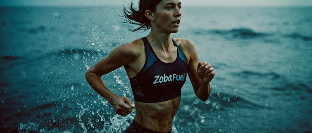 tri-athlete woman running
